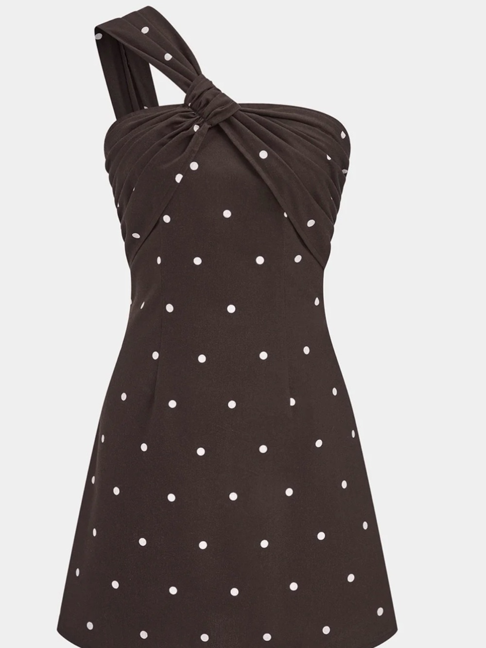 COMMENSE Polka Dot One Shoulder Linen Blend Mini Dress
SPU: OA260108022